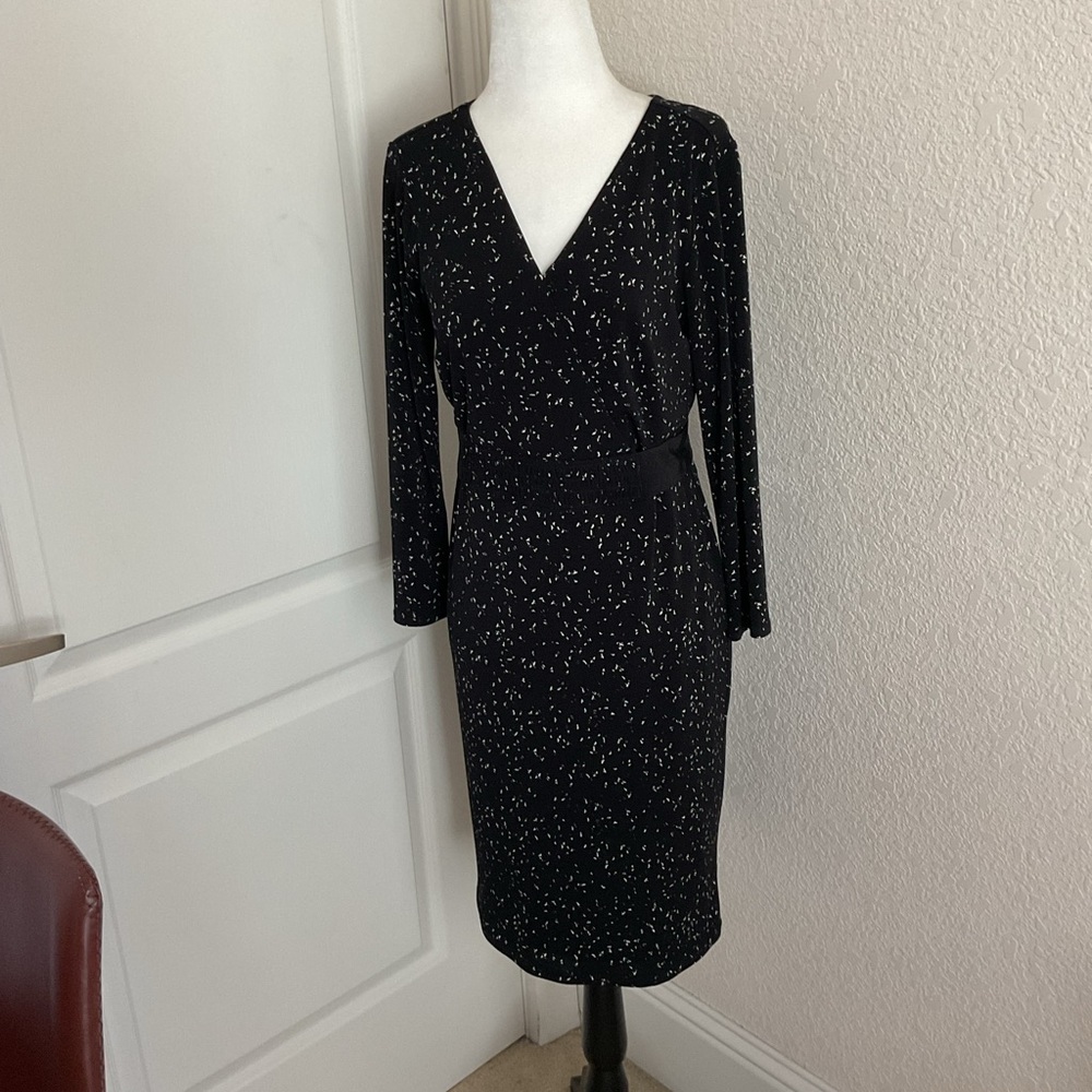 Ann Taylor Black and White Long Sleeve Dress